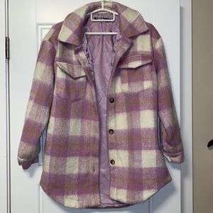 Misguided lilac checked shacket soft material